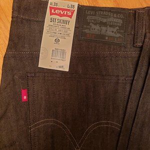 Mens Levi 511 Jeans 38 X 36" Very Tall Black Jeans